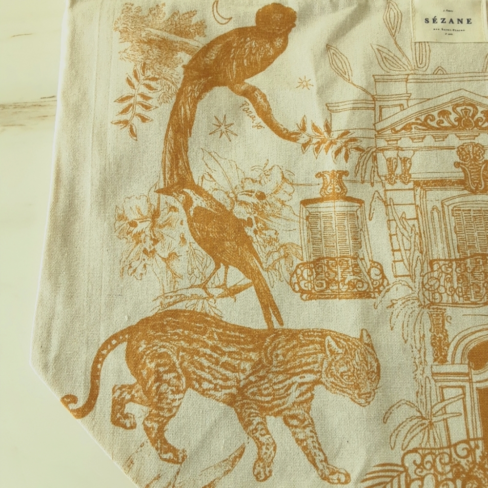 Cream and Orange Tote Bag - Picture 3 of 5
